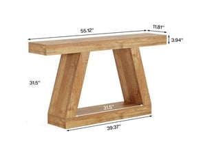 Table basse rectangulaire coloris naturel BEAUNIV  - 30 cmx140 cm