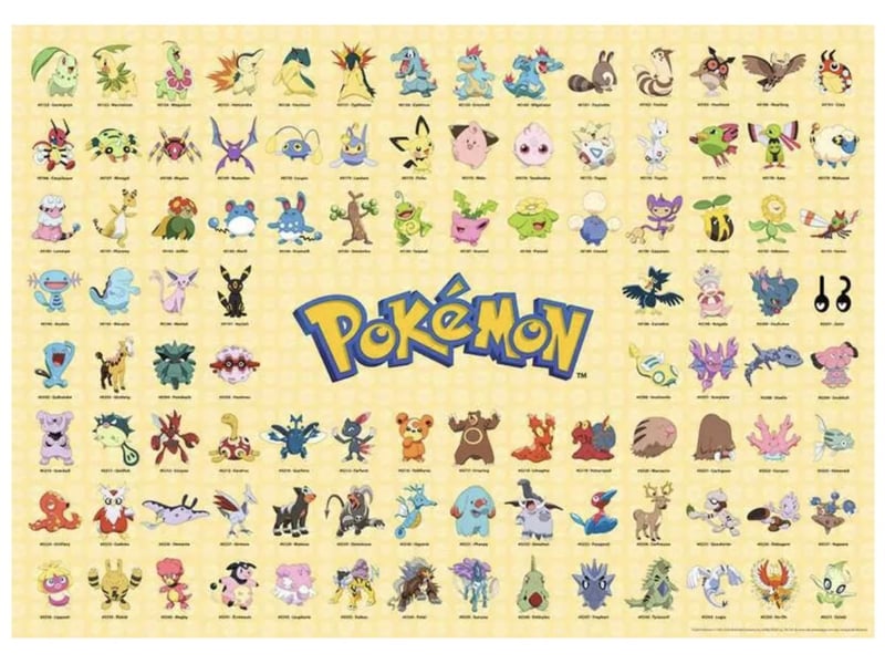  Puzzles adultes 1000 pieces - pokemon - pokedex de la region de johto 020462 - Conforama B