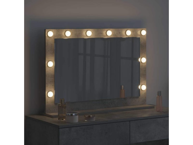  Miroir de vanité, miroir de coiffeuse gris béton 80 x 55 x 18 cm rectangulaire cf62779  - Conforama C