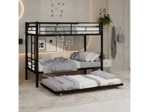 Lit superposé 90x190 cm <strong></strong> <strong></strong> coloris noir