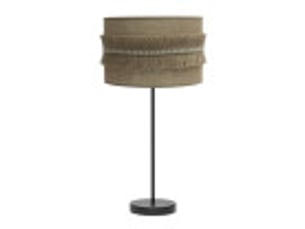 Lampe à poser fabrilamp kala toile de jute 1 x e27 63 x 30 x 30 cm
