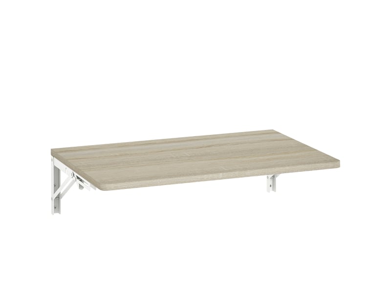  Table pliante murale, 60 x 40 cm, bureau suspendu gain de place aux angles arrondis, pour bureau, salon, chambre, cuisine, chêne  - Conforama A