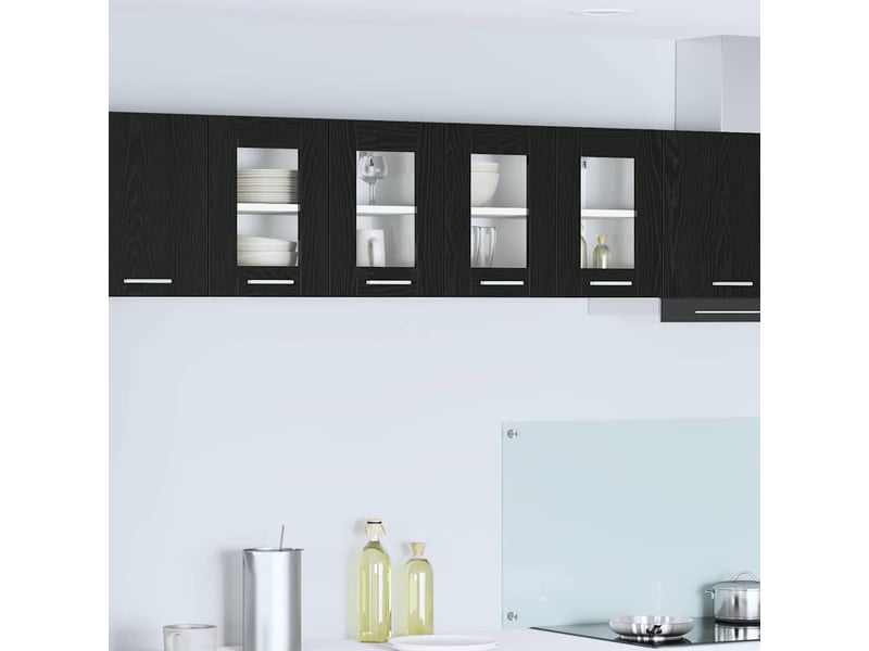  Meuble de rangement cuisine, armoire suspendue 2 pcs chêne noir bois d'ingénierie shl8055  - Conforama B