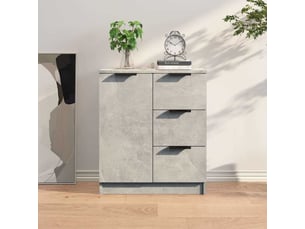 Buffet - bahut - meuble de rangement gris béton 60x30x70 cm bois d'ingénierie