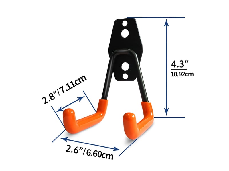 Crochets robustes pour garage, utilitaires de rangement, organiseur de pour outils de jardin, muraux en acier, orange - réf. Szpb844744jjzj - Conforama C
