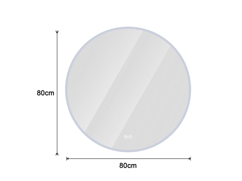  Miroir de salle de bain led rond 80 cm argenté avec anti-buée  - Conforama C