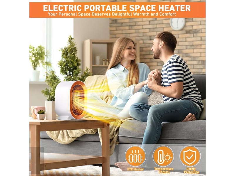  Chauffage d'appoint portable, protection anti-basculement, protection contre la surchauffe, blanc HRC0000600TBY - Conforama B