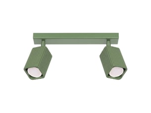 Plafonnier rayo 2 sauge aluminium moderne 16.5x30x6cm