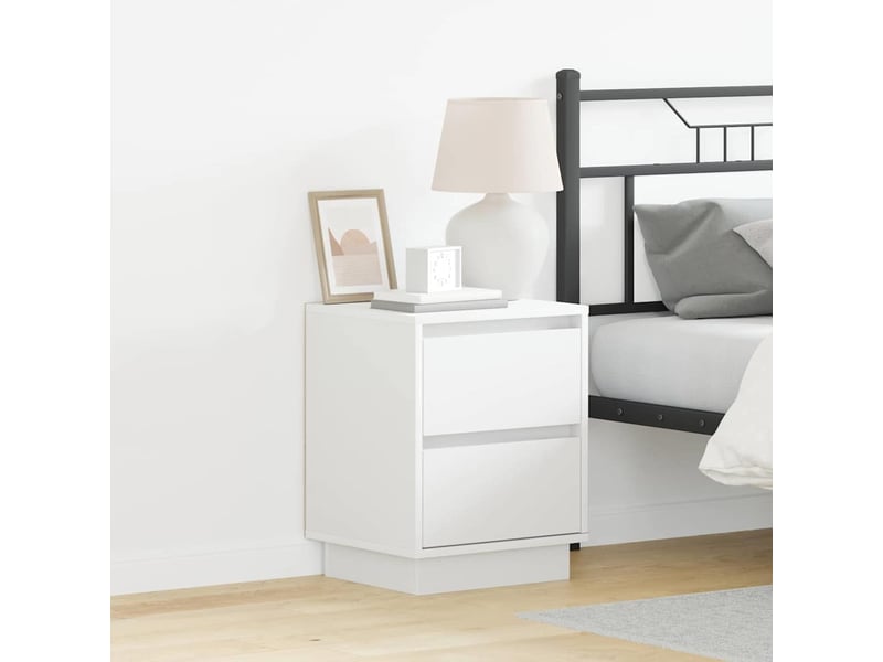 Table de chevet avec tiroir 2 pièces blanc 39 x 34,5 x 50 cm - Conforama B