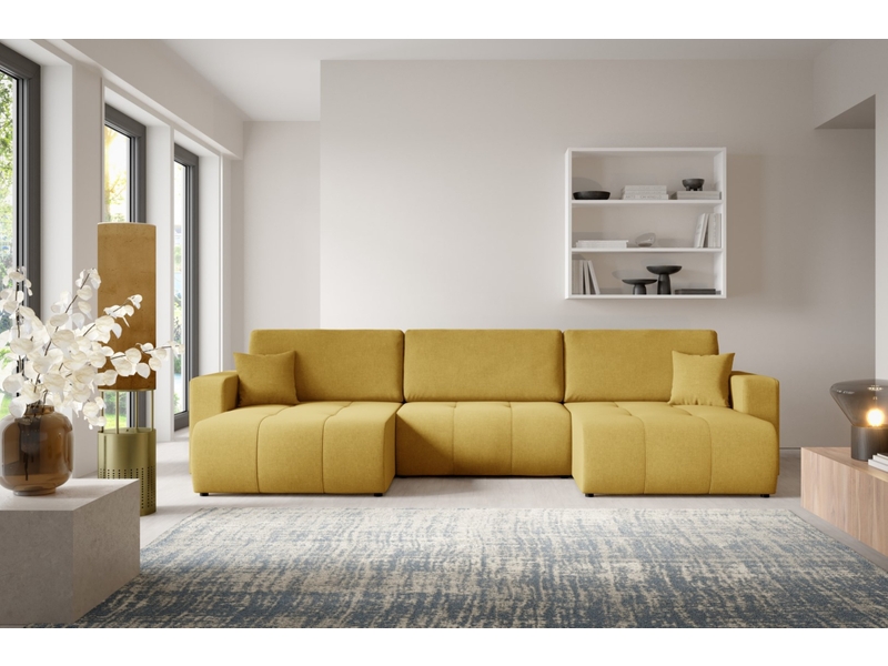 Canapé d'angle convertible molinio u jaune - Conforama B