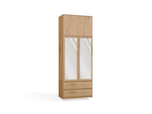 Malwa ss-90l - armoire avec miroir et rehausse - 2 portes, 2 tiroirs - 90x240x50 cm - chêne artisan