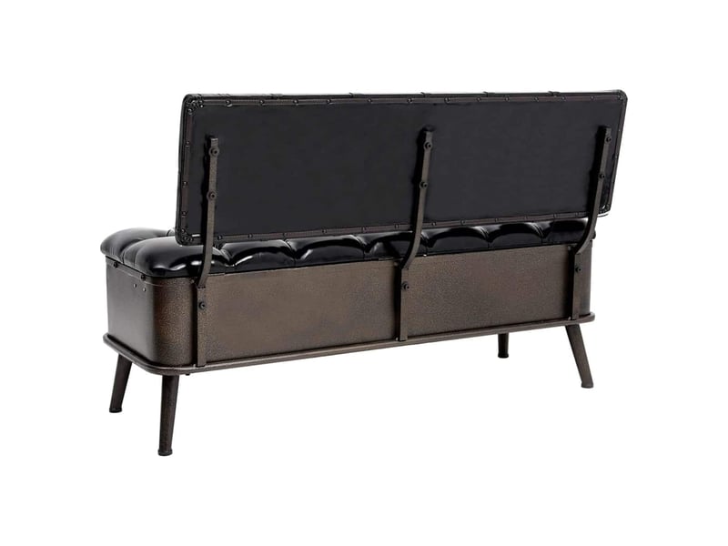  Banc chambre, banc de rangement avec dossier 110 cm noir similicuir shl43616  - Conforama E