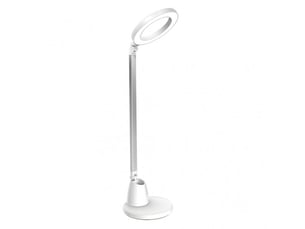 Fabrilamp calcita lampe de bureau led blancargent 8 w 640 lm 4000 k, tactile et pliable