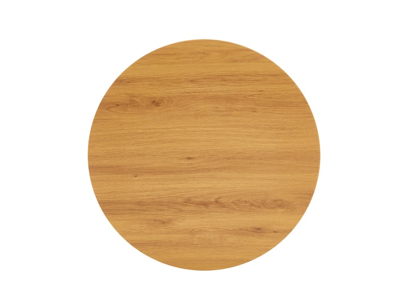 Table ronde, 60 cm, table d’appoint moderne table salon, pratique, plateau mdf et bois, piètement métal, coloris bois - Conforama E