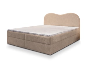 Lit avec rangement 160x200 cm <strong>MASSENO</strong> <strong></strong> coloris beige