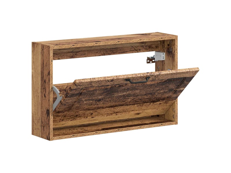  Meuble à chaussures mural, armoire à chaussures utrecht 71x17x43 cm bois ancien  - Conforama C