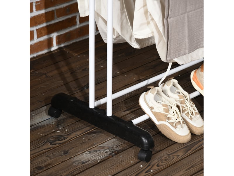 Étendoir à linge tour 4 niveaux 73 x 64 x 177 cm noir, acier thermolaqué et plastique sur roulettes - Conforama E