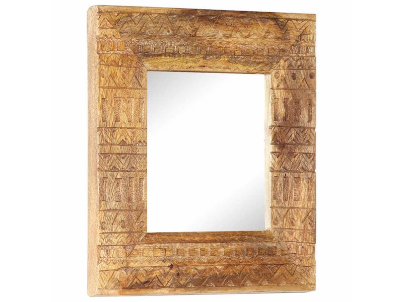  Miroir, miroir décoratif sculpté à la main 50x50x2,5 cm bois de manguier solide cf62920  - Conforama B