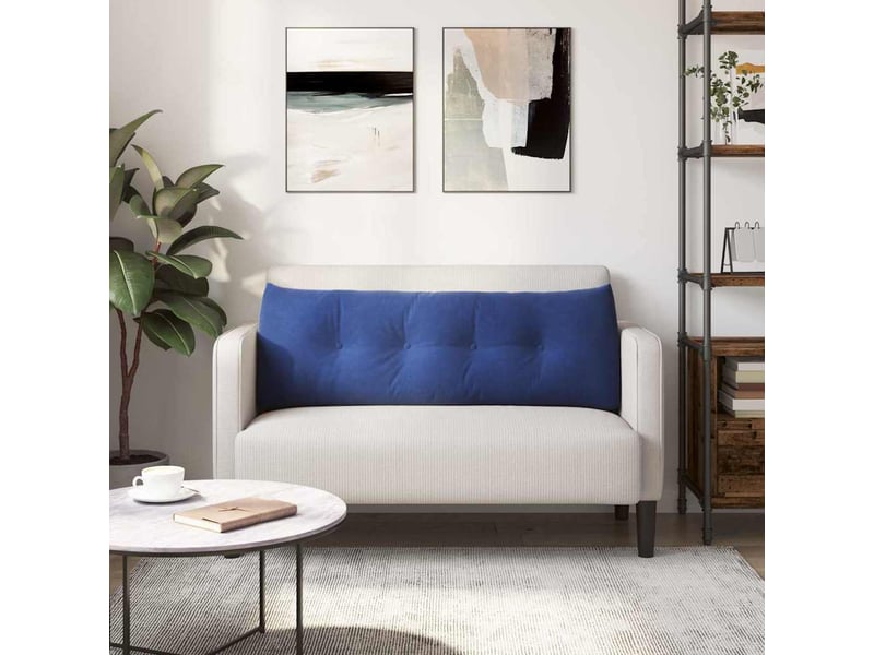  Coussin de dos, coussin de dossier bleu police 140 x 24 x 50 cm velours cf54559  - Conforama D