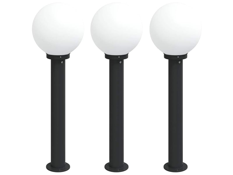 Lot de 3 borne lumineuse 80 cm noire ip44  - Conforama A