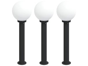 Lot de 3 borne lumineuse 80 cm noire ip44