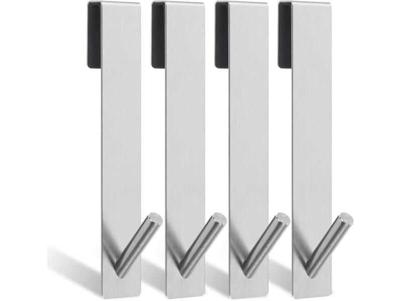 4 pièces accroche serviette salle de bain, porte de patère de sans perçage, gris - Conforama A