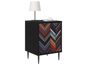 Table de chevet - cabinet de chevet - table de nuit ommen chêne noir 36 x 33 x 51 cm