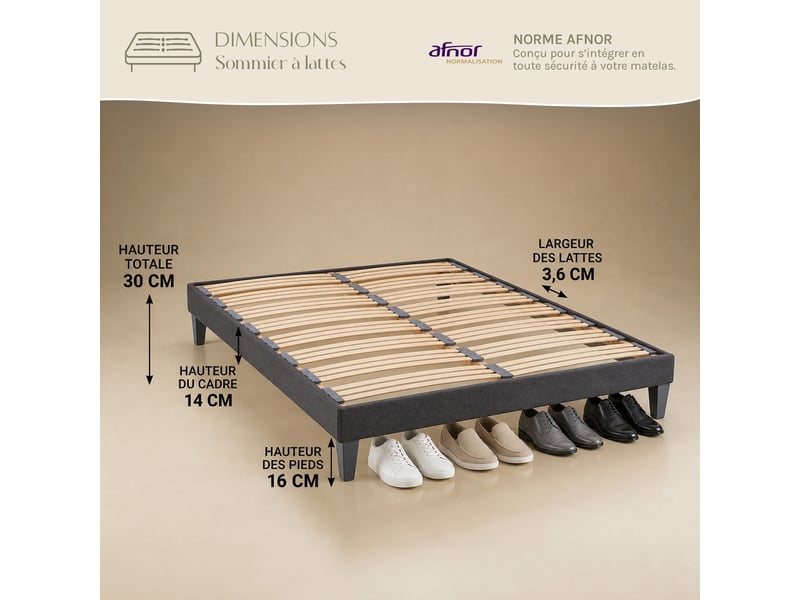 Ensemble altesse 80x200 cm + sommier en kit - mousse hd mémoire - ép. 26 cm 4AU.AL.K50.0820 - Conforama E
