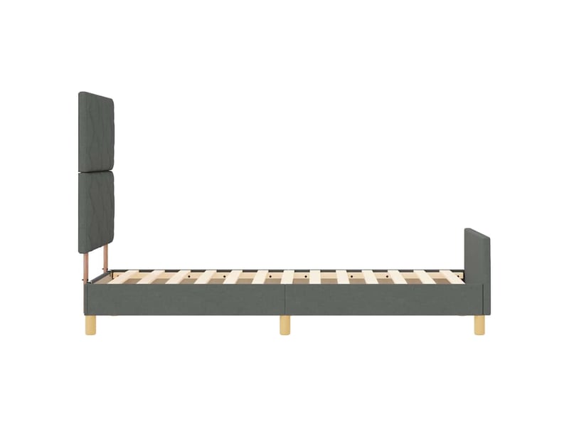 Lit simple- lit adulte -  cadre de lit avec tête de lit gris foncé 80 x 200 cm tissu  - Conforama C