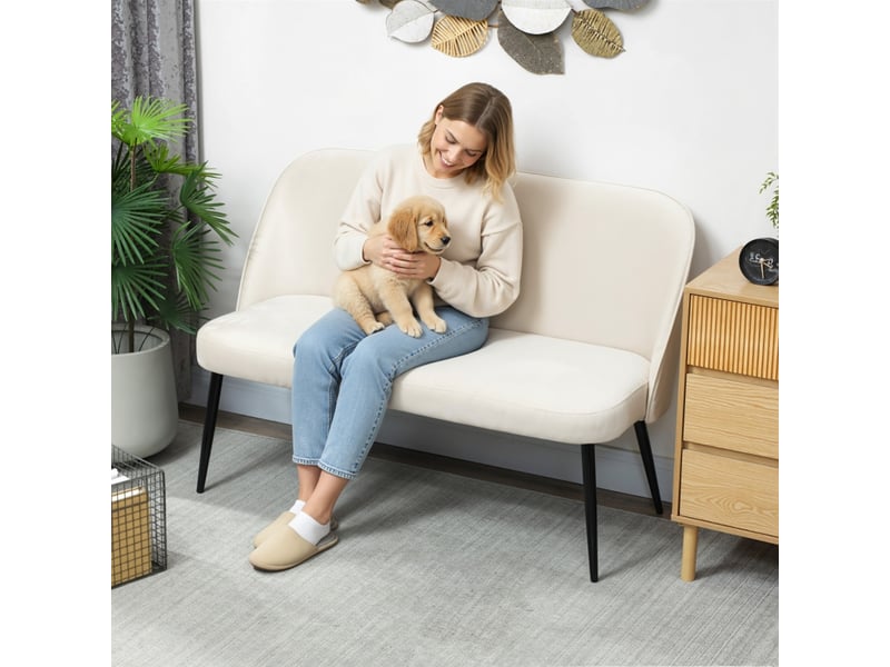  Canapé 2 places, canapé de salon, beige; en tissu  - Conforama E