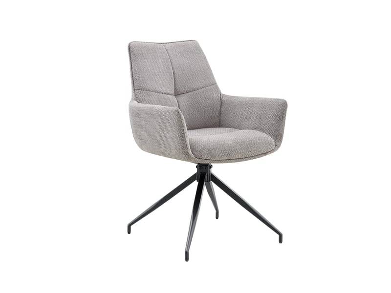  Lot de 2 chaises de salle à manger pivotantes à 360° en tissu gris W3658P391043 - Conforama B
