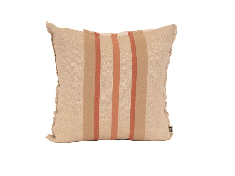  Coussin rayé en lin et coton 45x45 cm  - Conforama A