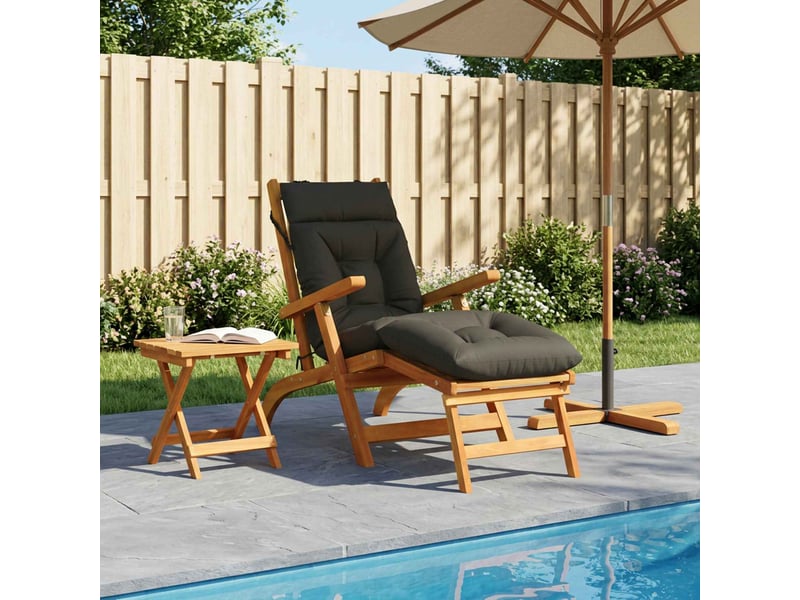 Coussin de transat, coussin pour bain de soleil vianen 100 % polyester anthracite cf56249 - Conforama B