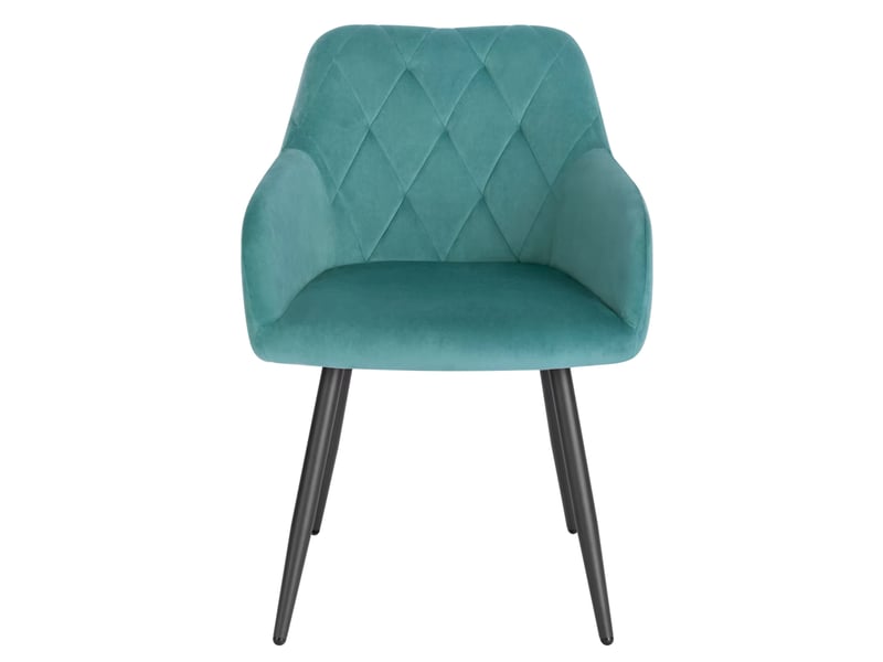 Chaise de salle à manger - chaise de loisirs, chaise rembourrée confortable, chaise de salle à manger, sarcelle bleue - Conforama B