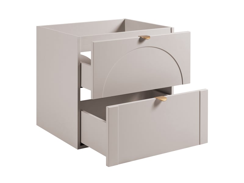  Meuble sous-vasque suspendu aura 140 cm avec plan blanc et étagère blanche cachemire mat k  - Conforama W