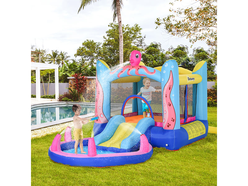  Château gonflable géant pour enfants de 3 à 8 ans avec toboggan, piscine et gonfleur (3,6 x 1,75 x 1,8 m).  - Conforama C