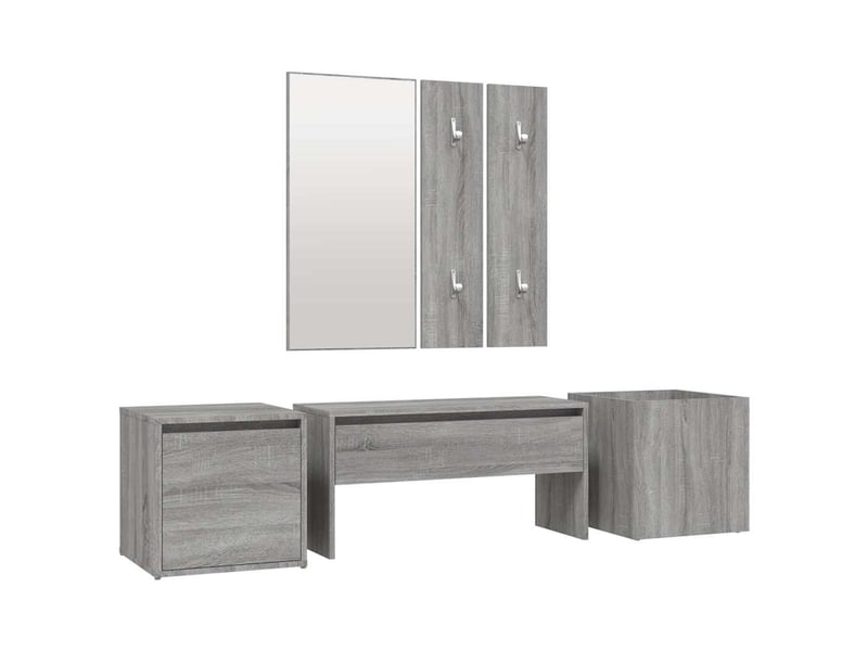  Ensemble de meubles de couloir sonoma gris bois d'ingénierie shl11707  - Conforama A
