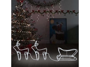 Décoration de noël d'extérieur renne et traîneau 576 led