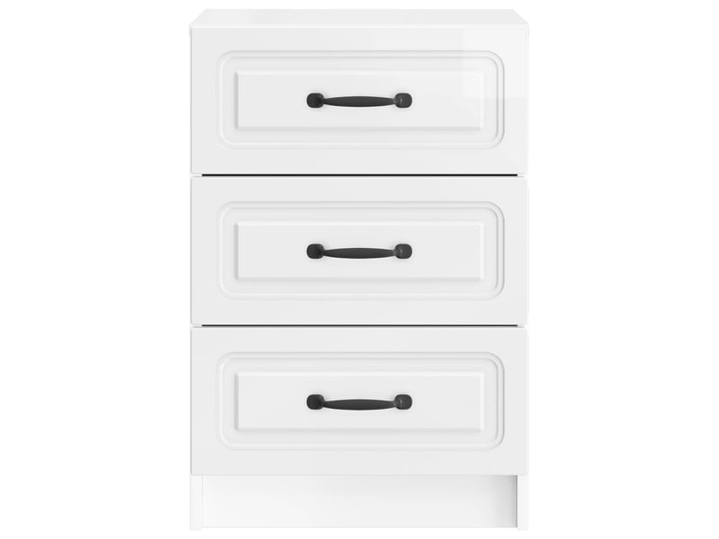  Table de chevet - cabinet de chevet - table de nuit blanc brillant 43 x 41 x 63,5 cm  - Conforama D