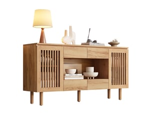 Buffet 2 porte(s) 4 tiroir(s) <strong>HAUSS SPOLE</strong> <strong></strong> - 140 cm coloris naturel
