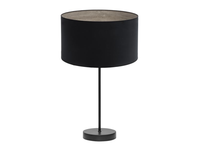  Fabrilamp tania grande lampe à poser noir effet bois gris, abat-jour textile effet bois, 1 x e27, 62 cm 188371109 - Conforama A
