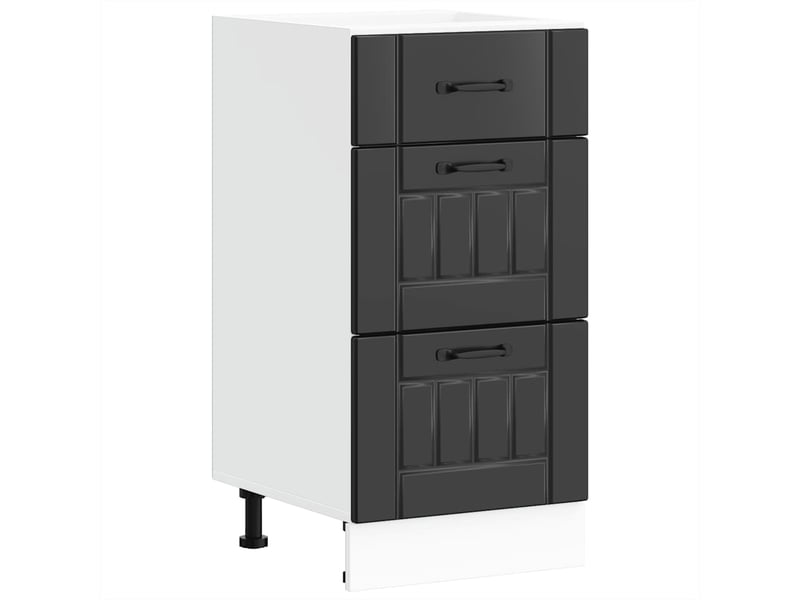  Meuble de rangement, meuble bas de cuisine en bois d'ingénierie noir shl1167  - Conforama A