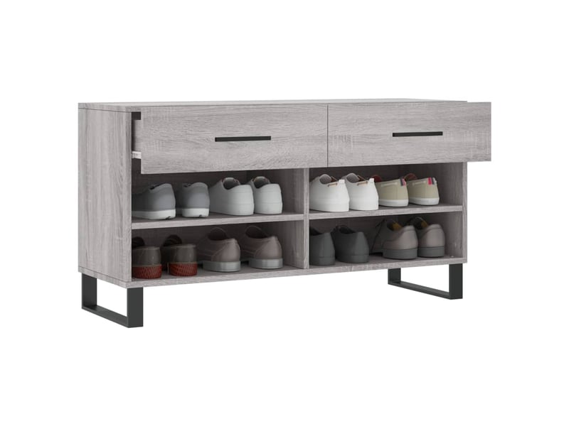  Banc à chaussures, meuble à chaussures sonoma gris 102x35x55 cm bois d'ingénierie shl4241  - Conforama D