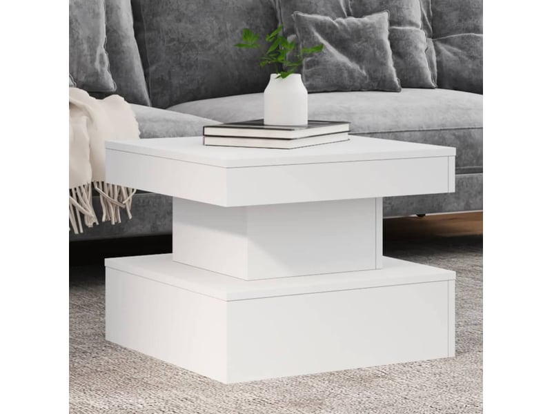  Table basse | table d'appoint salon avec lumières led blanc 50x50x40 cm shl3443  - Conforama B