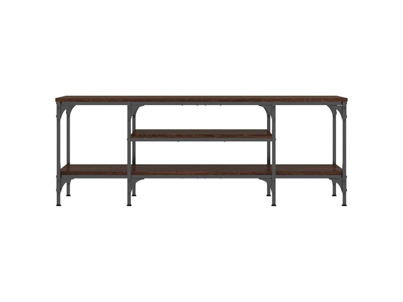  Meuble tv - banc tv - meuble de rangement chêne marron 121x35x45 cm bois d'ingénierie et fer  - Conforama D