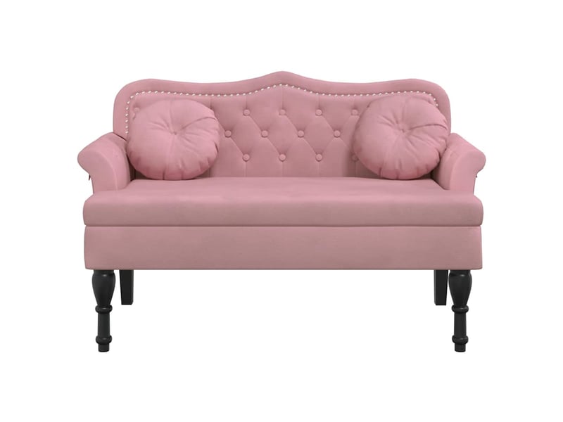  Banc salon, banc interieur avec coussins rose 120,5x65x75 cm velours  - Conforama C