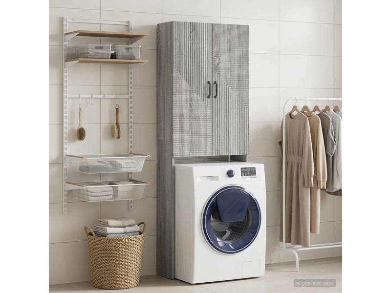 Armoire de toilette, meuble de toilette haarlem sonoma gris 66x25.5x190 cm - Conforama C