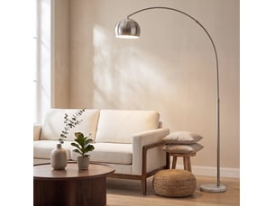 Lampadaire arc 26x100x167 cm métal argenté