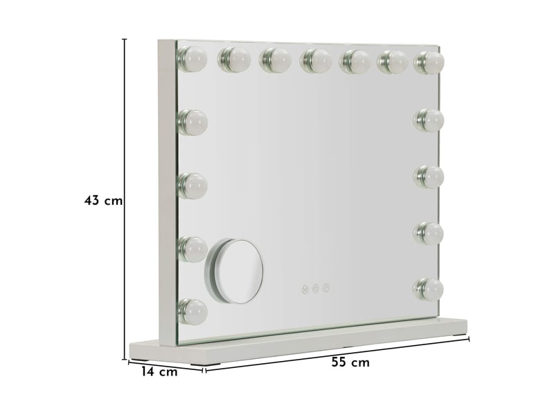  Mirroir galiseri, ampoules incluses, 61x47h cm transparent Galiseri - Conforama C