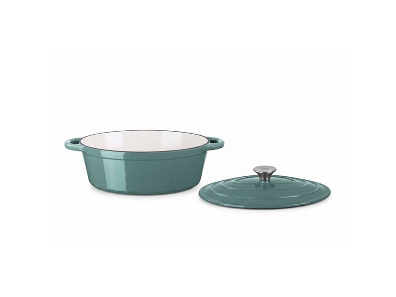  Faitout cocotte ovale avec couvercle 30cm 4l fonte d'acier tous feux dont induction four vert arthur martin am4319  - Conforama B